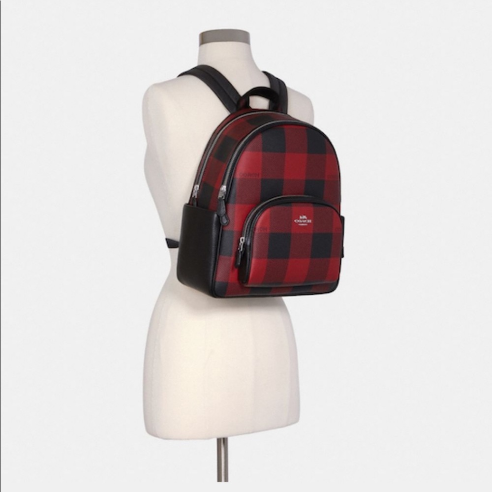 COACH Buffalo Plaid Court Backpack - Picture 13 of 16